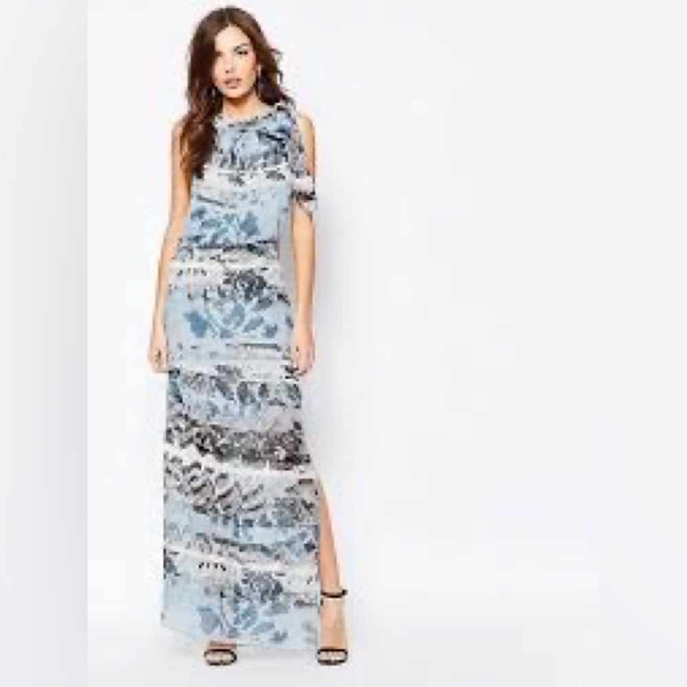 Reiss Ezra Maxi Dress in Mixed Print Size 8